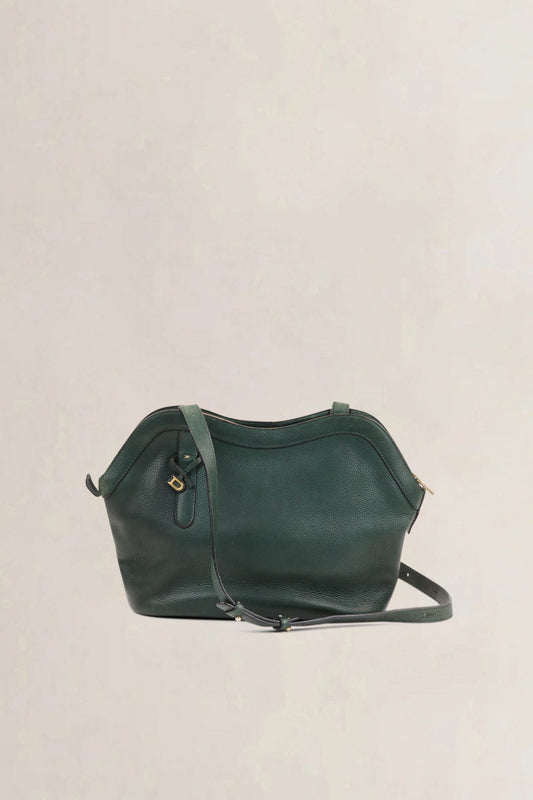 Delvaux Green Leather Shoulder Bag