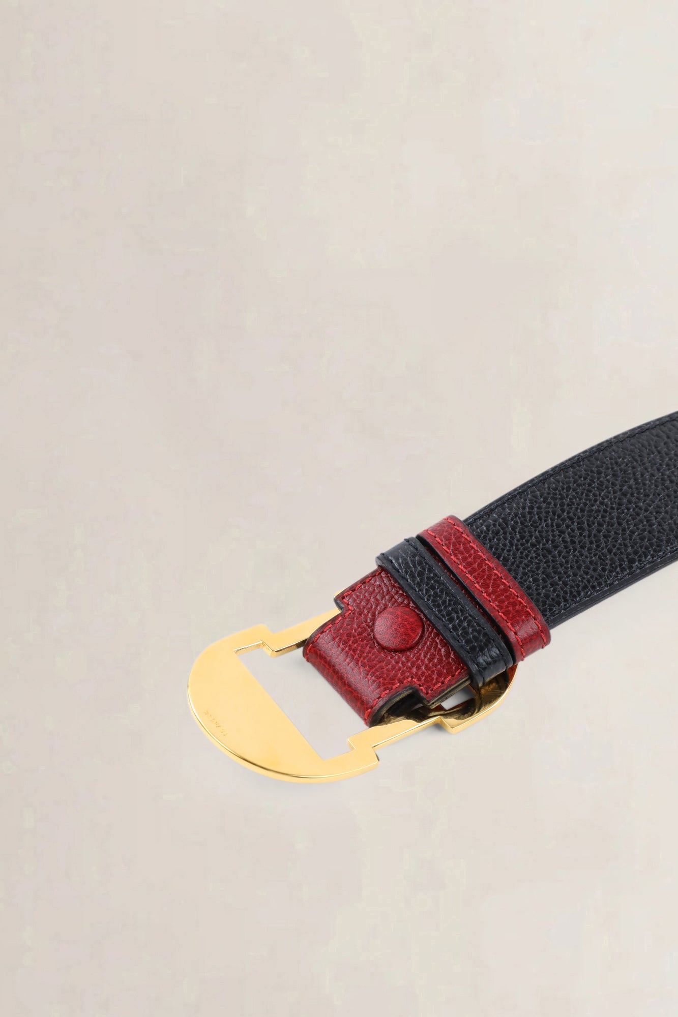 Delvaux reversible belt rosso black — preloved