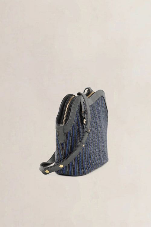 Delvaux Blue/Green Toile De Cuir Lussac Shoulder Bag
