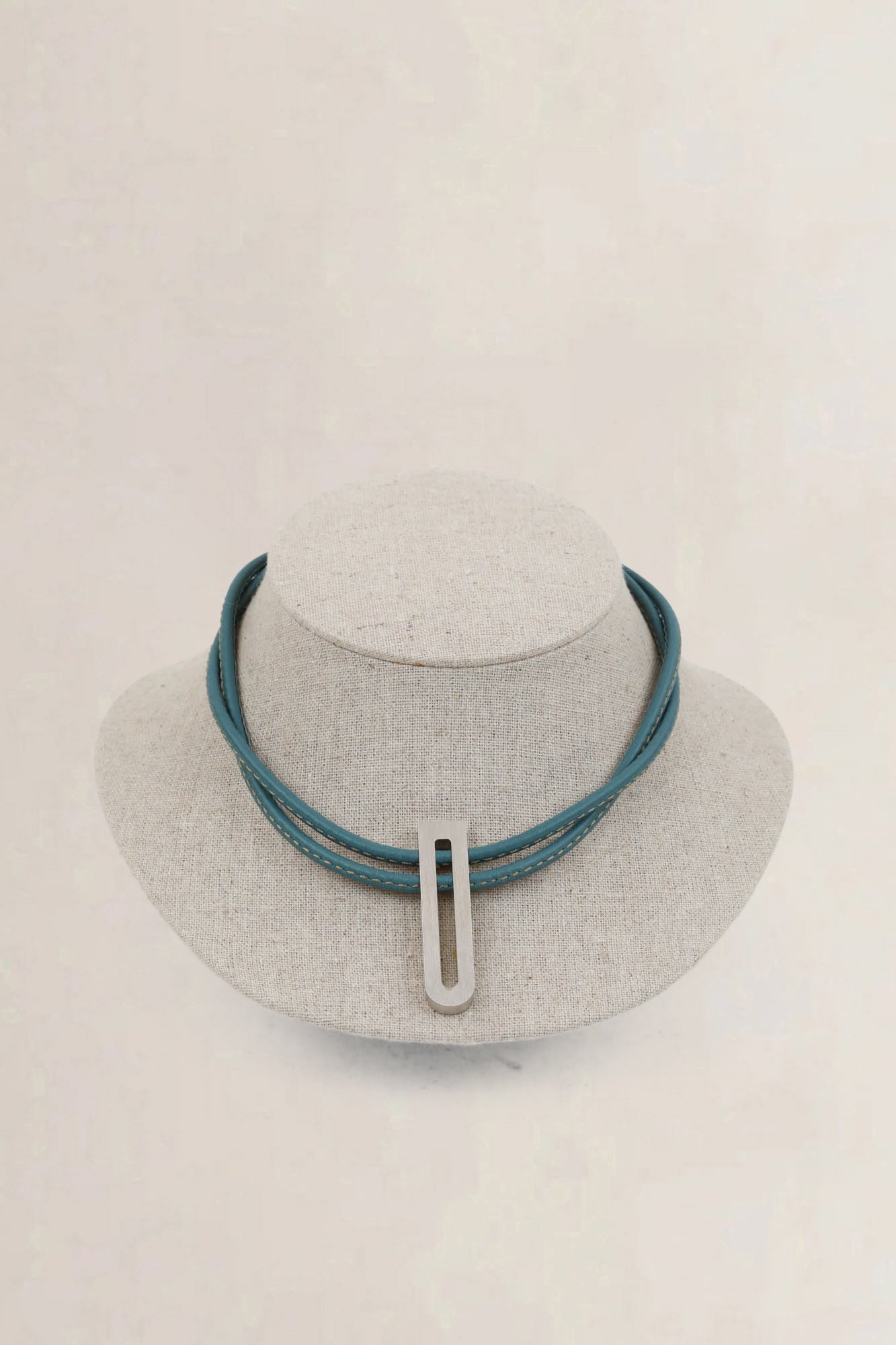 Turquoise D Leather Necklace