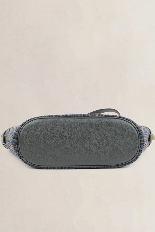 Delvaux Blue/Green Toile De Cuir Lussac Shoulder Bag