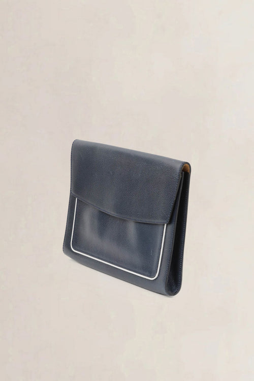Delvaux Blue Leather Clutch