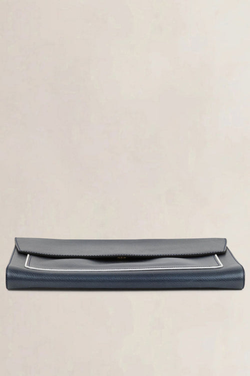 Delvaux Blue Leather Clutch