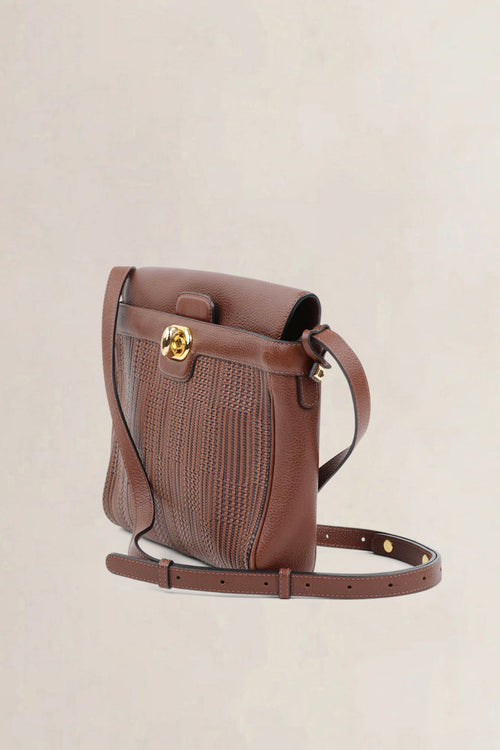 Delvaux Brown Toile De Cuir Merlot GM Crossbody Bag