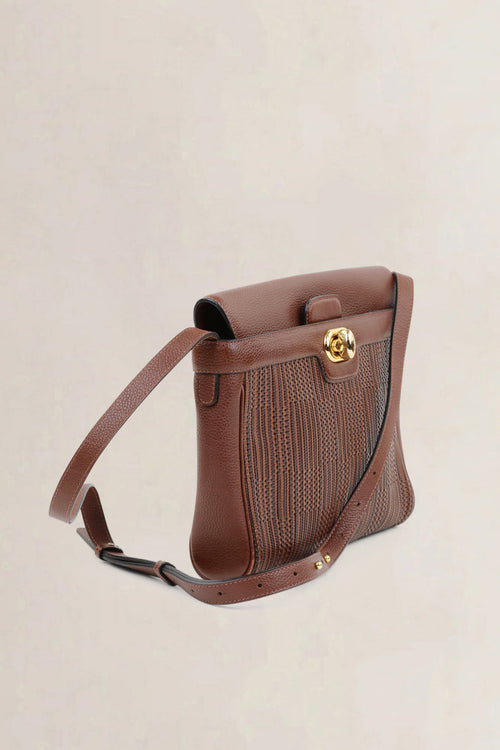 Delvaux Brown Toile De Cuir Merlot GM Crossbody Bag