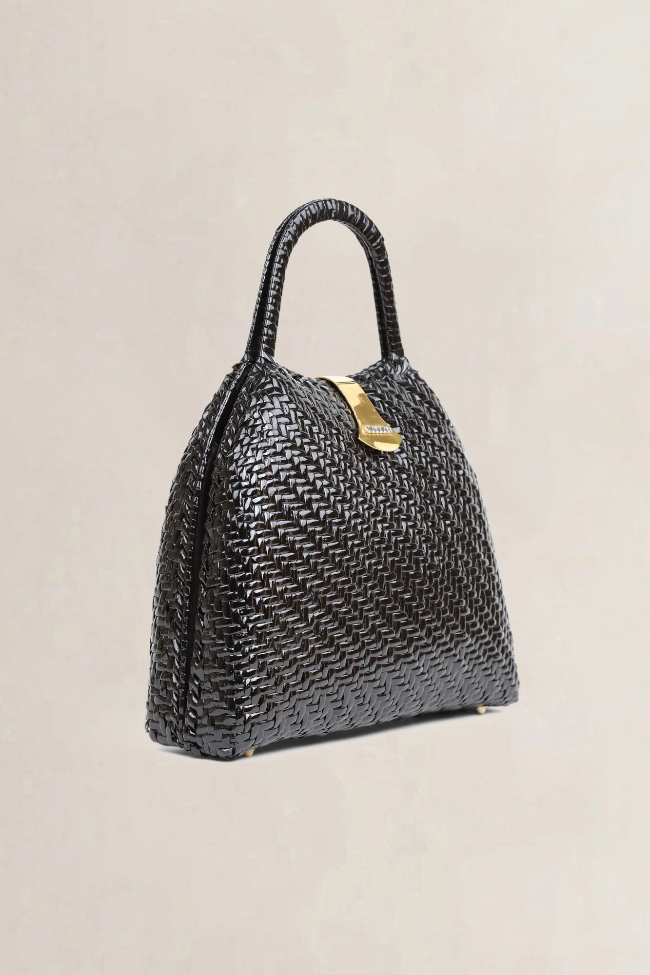 Vintage zwarte tas met handvat