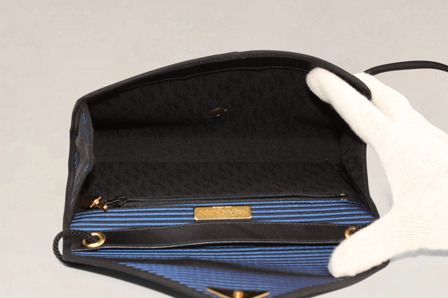 Sac bandoulière Messenger YSL noir/bleu