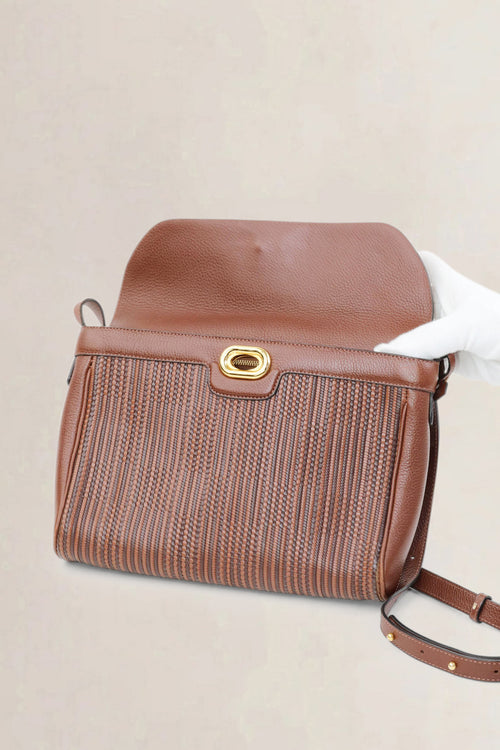 Delvaux Brown Toile De Cuir Merlot GM Crossbody Bag