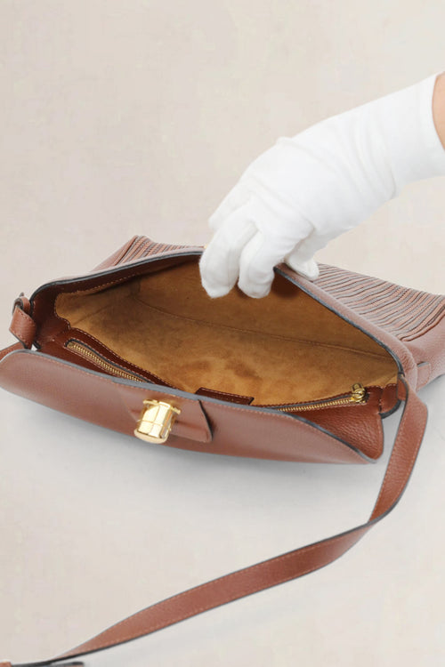 Delvaux Brown Toile De Cuir Merlot GM Crossbody Bag