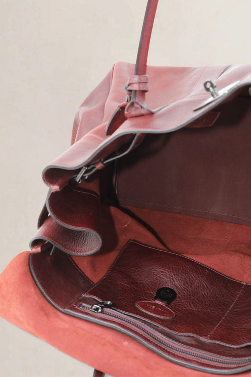 Mulberry Burgundy Bayswater Weekend Travel Bag