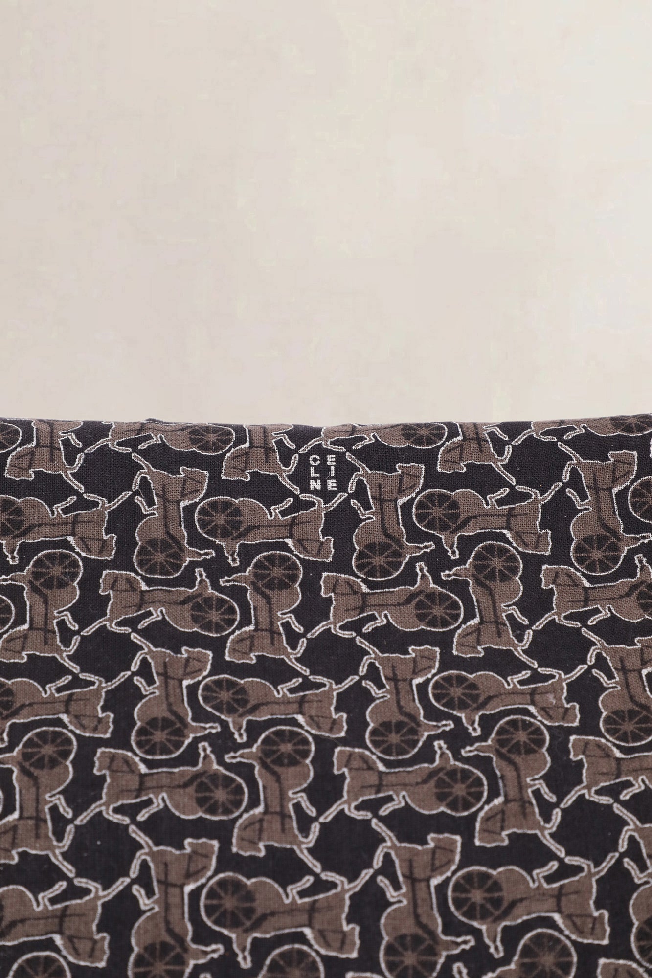 Céline horse carriage motif silk scarf — vintage