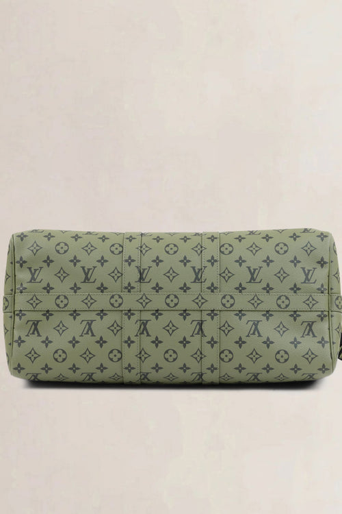 Louis Vuitton Khaki Green/Vermillion Red Keepall Bandouliere 45 Limited Edition