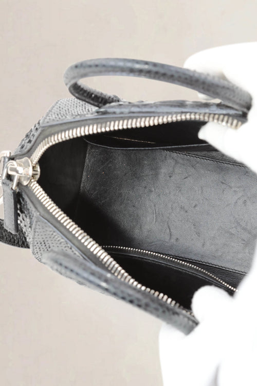 Givenchy Black Antigona Leather-Trim Python Shoulder Bag