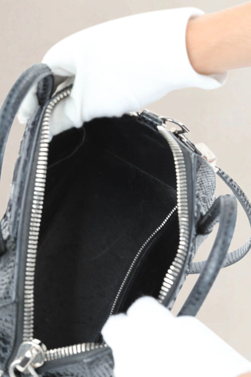Givenchy Black Antigona Leather-Trim Python Shoulder Bag