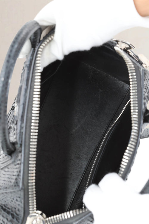 Givenchy Black Antigona Leather-Trim Python Shoulder Bag