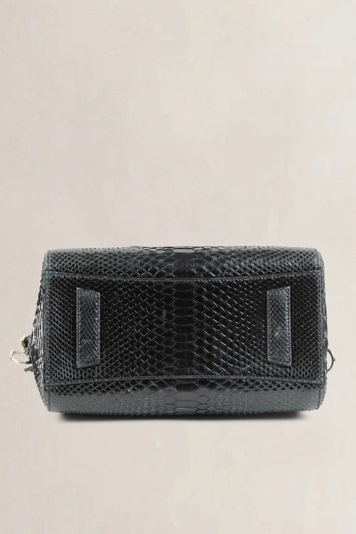 Givenchy Black Antigona Leather-Trim Python Shoulder Bag