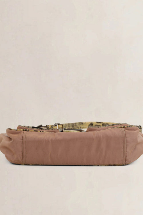 Prada Pink Python/Nylon Pocket Frame Shoulder Bag