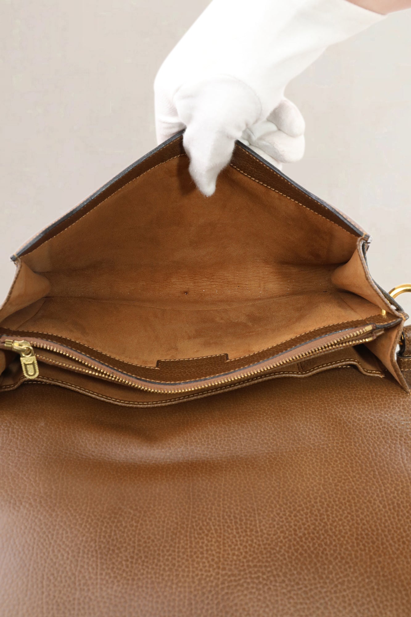 Delvaux brown leather crossbody bag — preloved