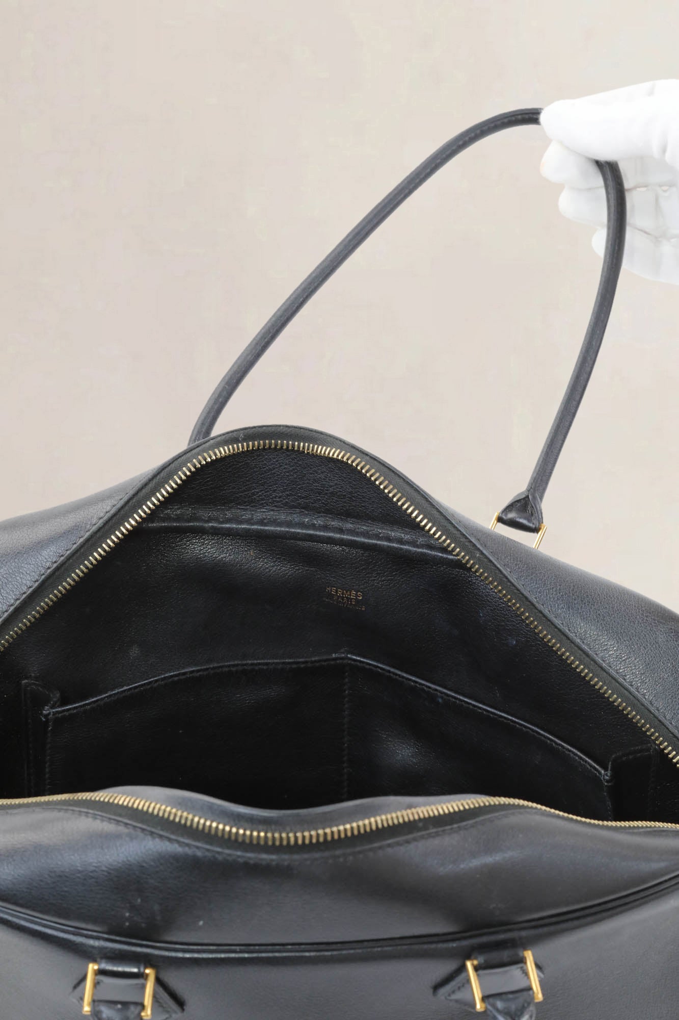 Hermès Black Plume Top Handle Bag