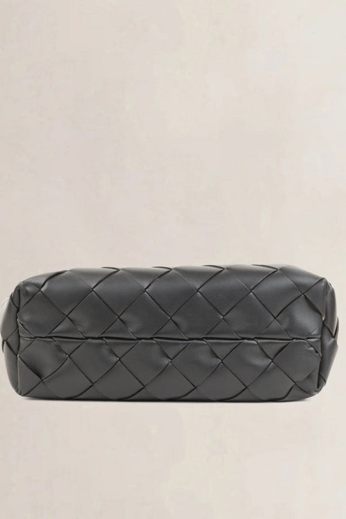 Bottega Veneta Black/White Maxi Intreccio Tote Shoulder Bag