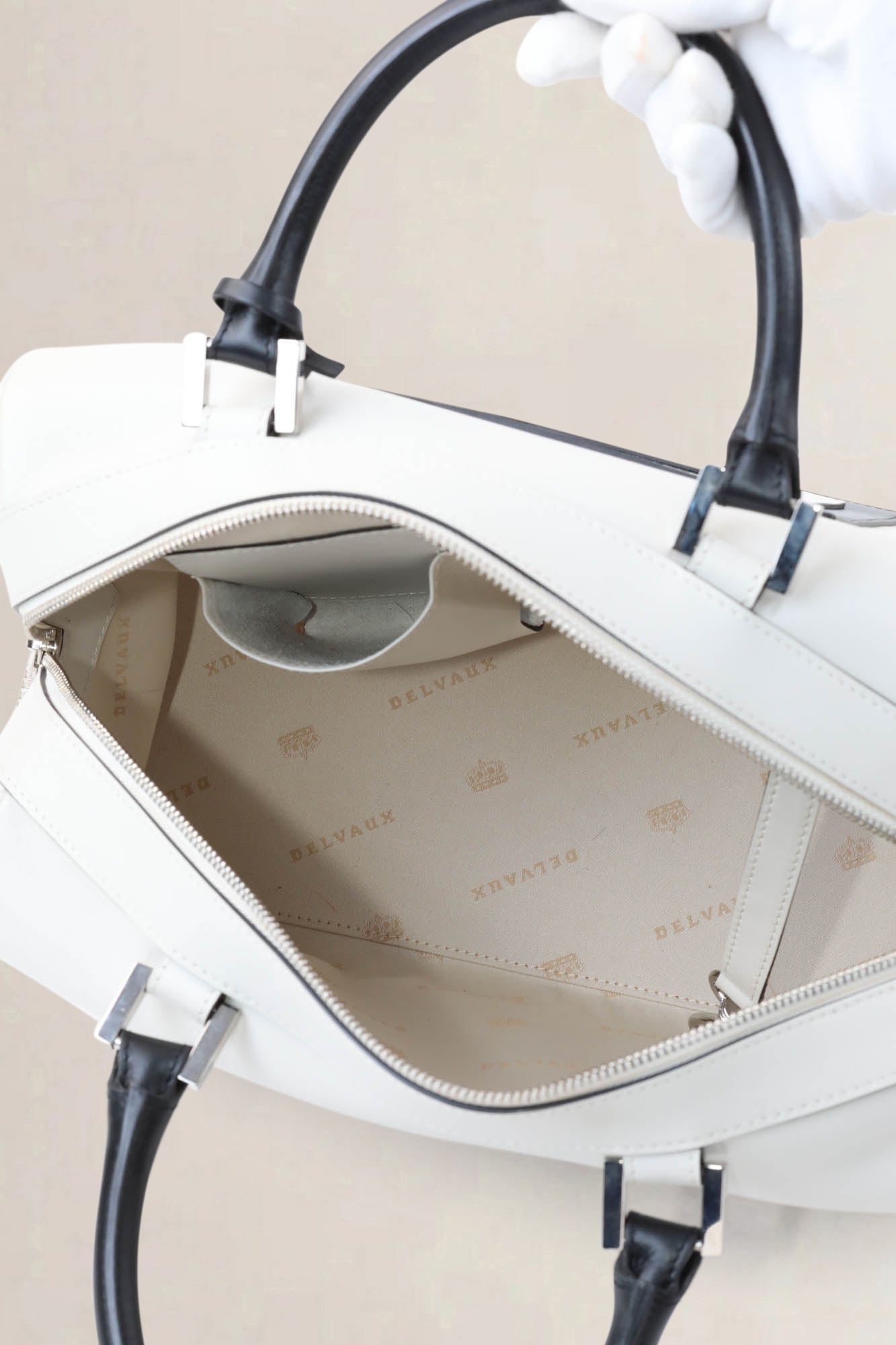 Delvaux Bicolore Louise Boston Allure Top Handle Bag