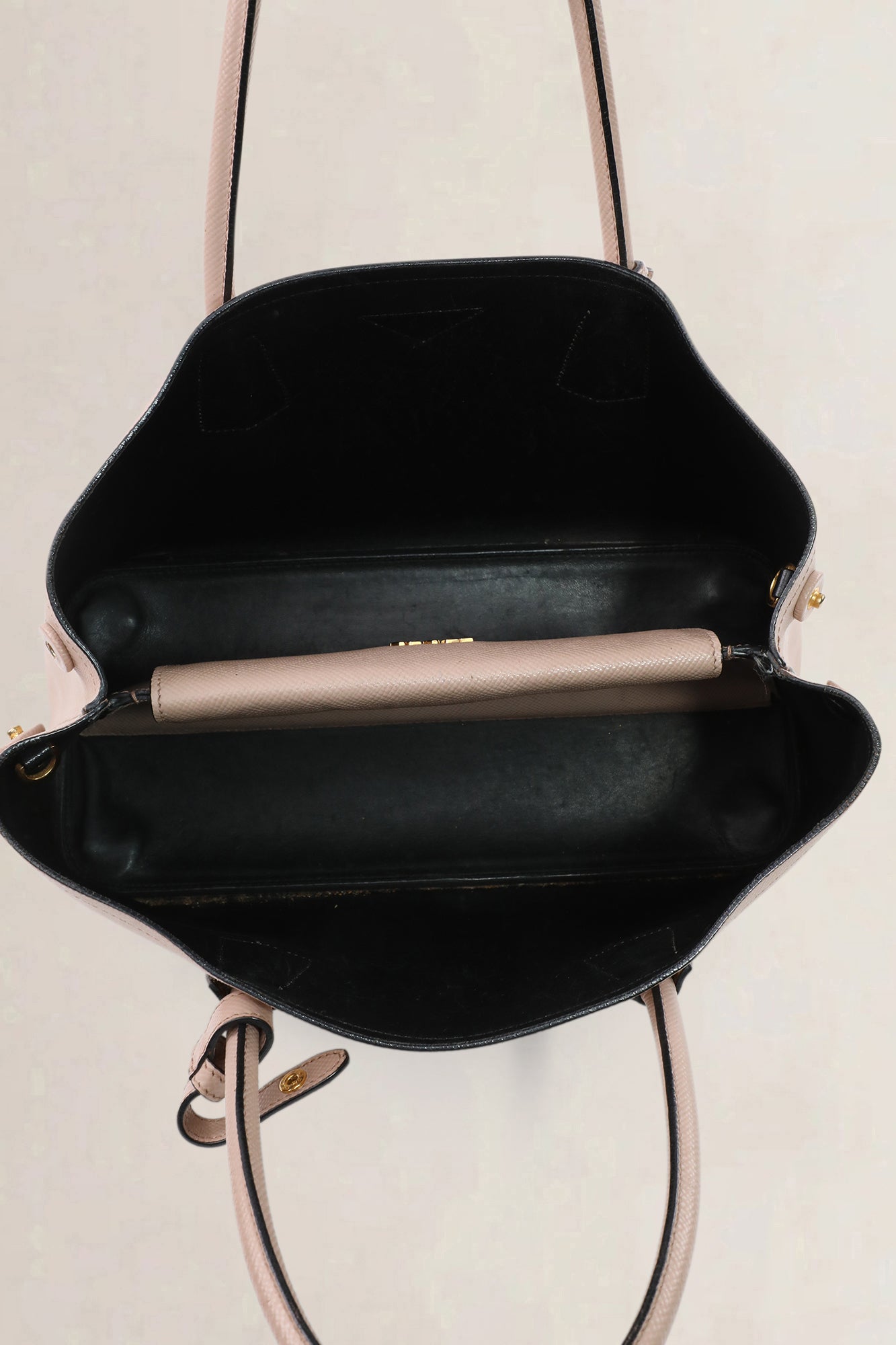 Prada Saffiano Double bag blush pink — preloved