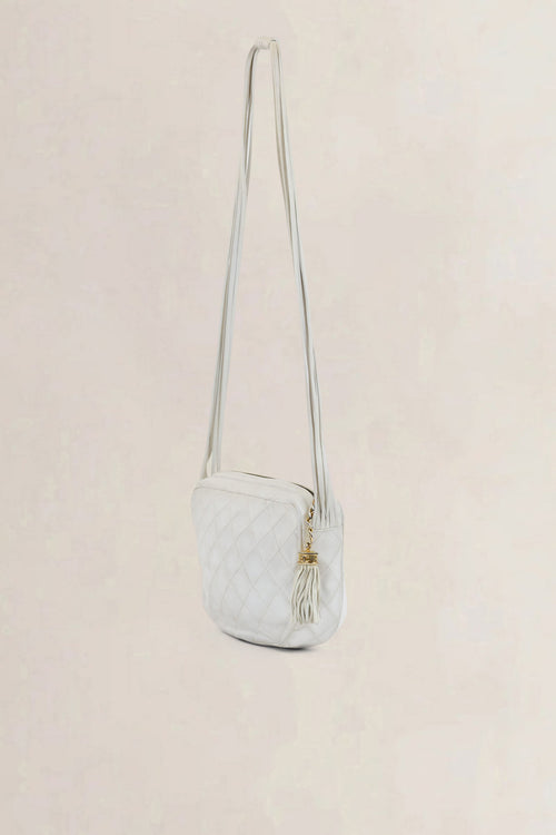 Chanel White CC Tassel Camera Crossbody Bag