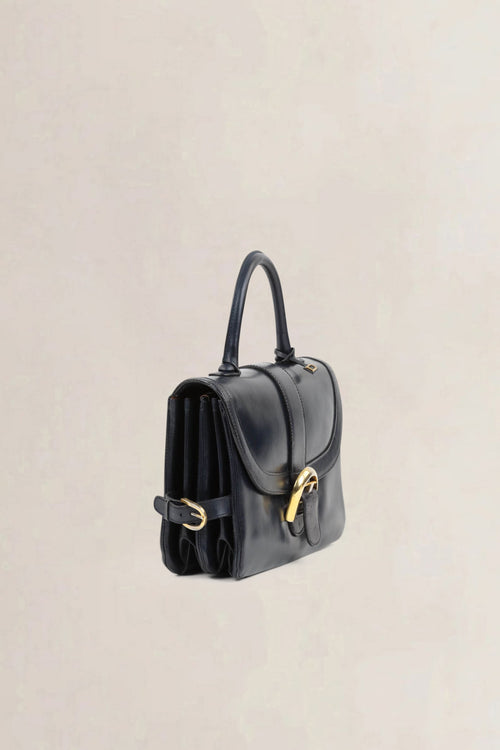 Delvaux Navy Blue Rouilly Top Handle Bag
