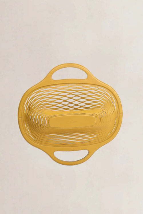 Delvaux Geel/Zwart Charles Kaisin The Basket Tas