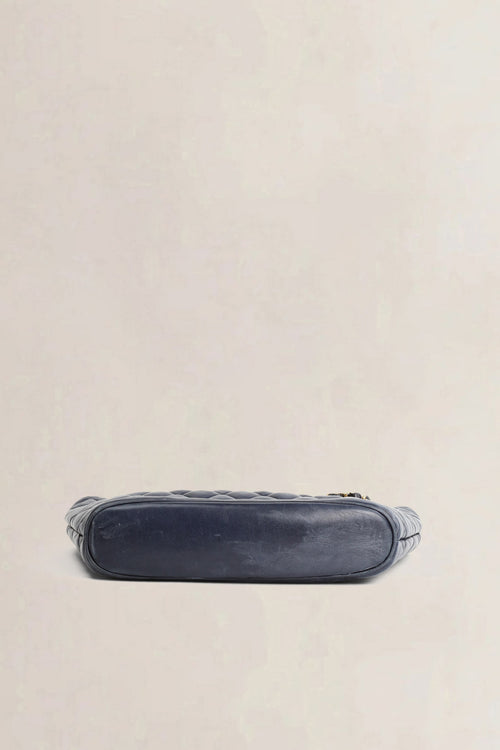 Vintage Navy Quilted Lambskin Shoulder Bag