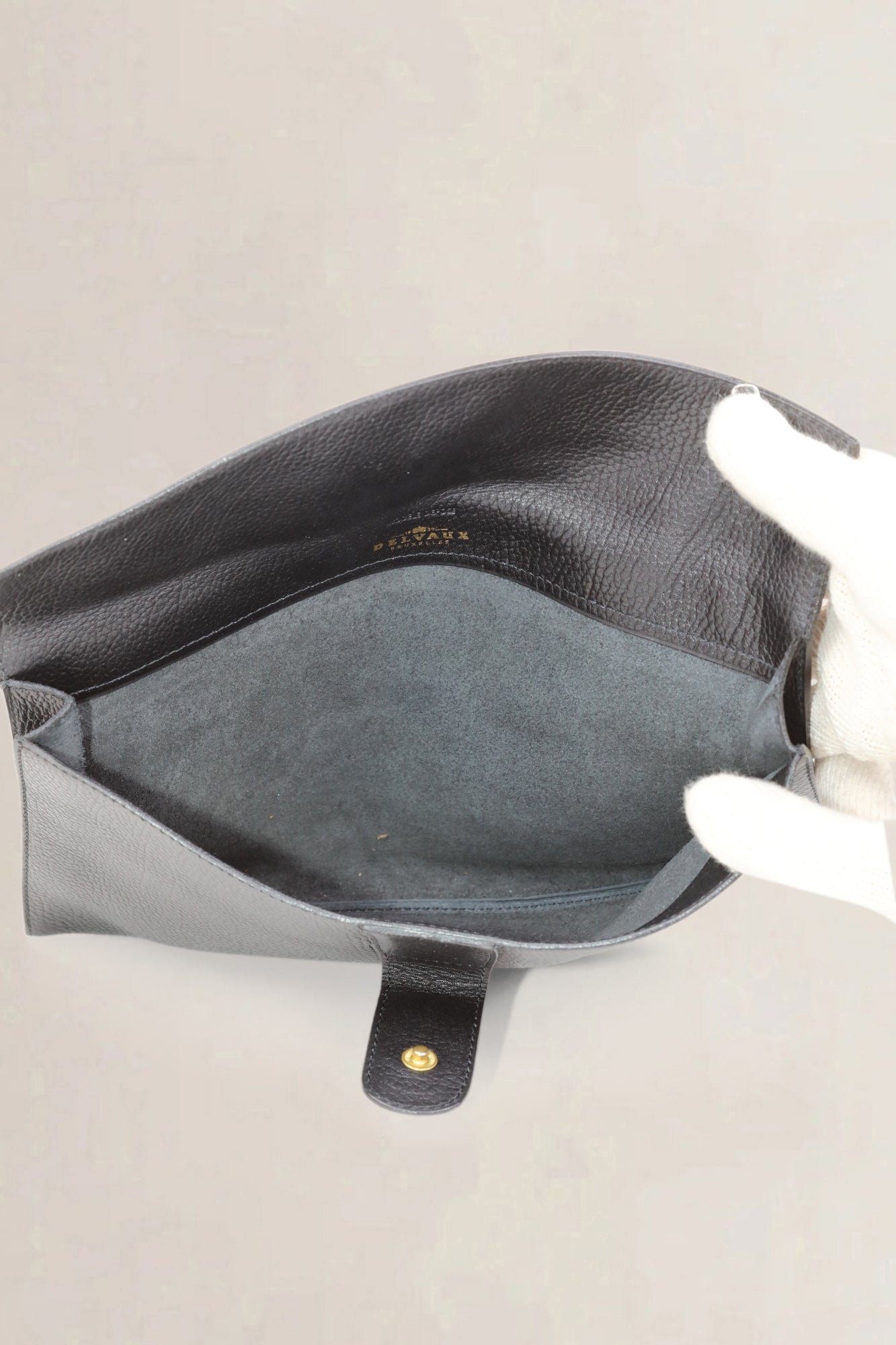 Black Grained Leather Clutch