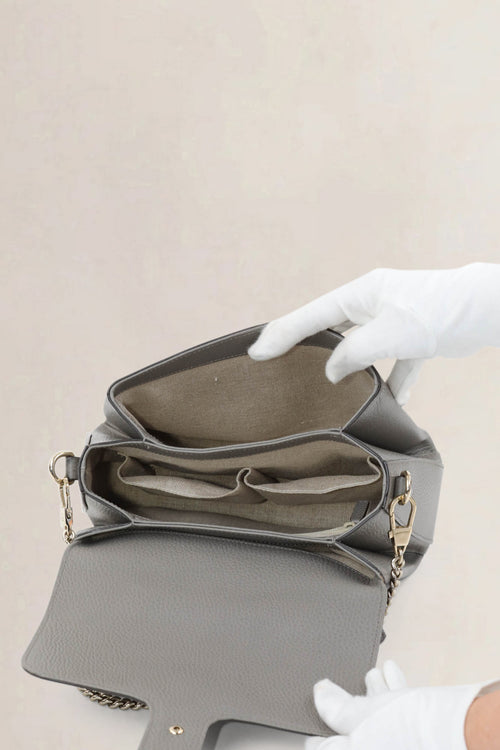 Grey Interlocking GG Crossbody Bag