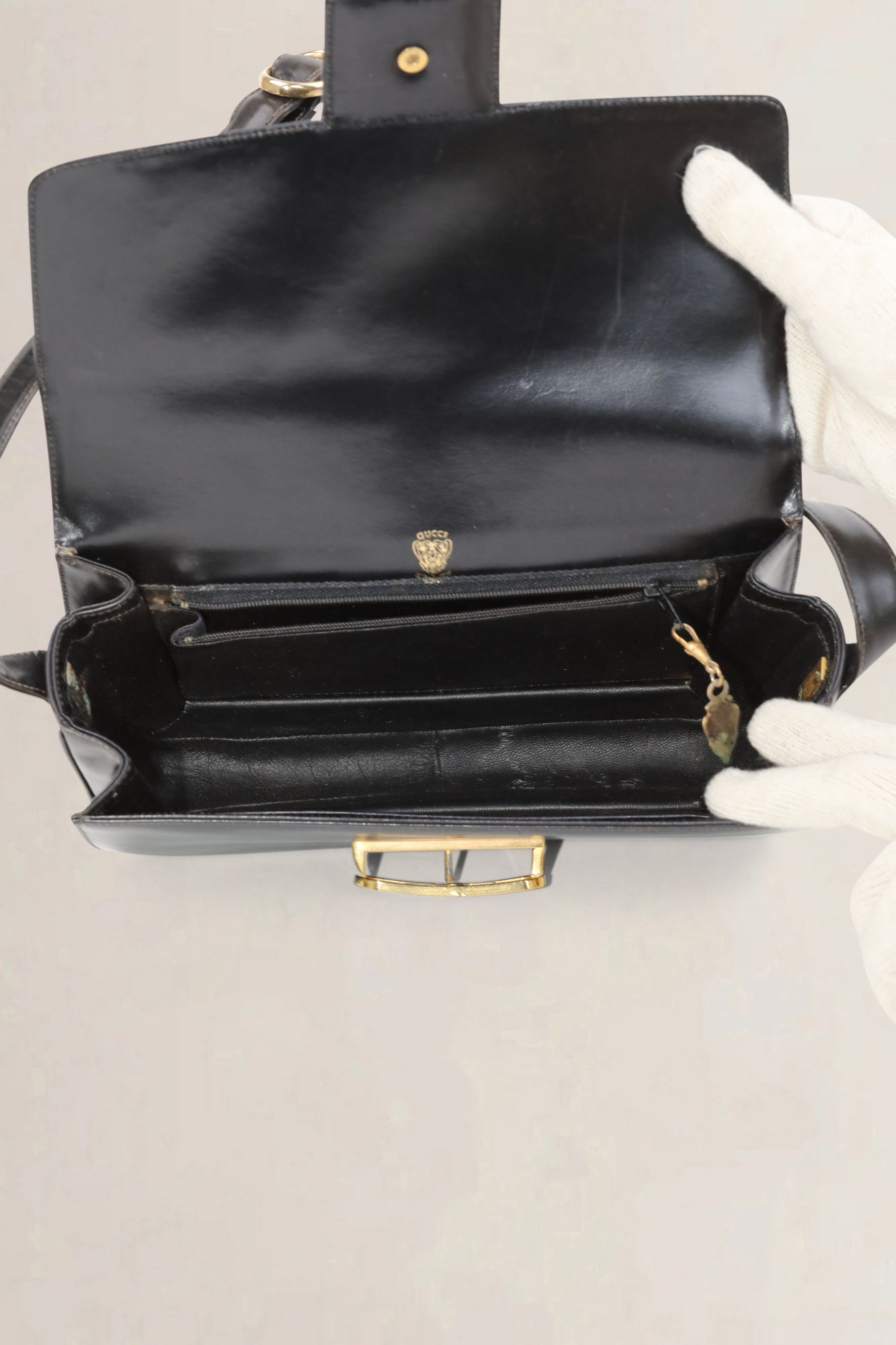 Black Vintage Leather Crossbody Bag