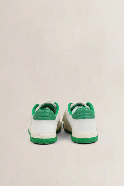 White/Green Interlocking GG Mac90 Sneakers