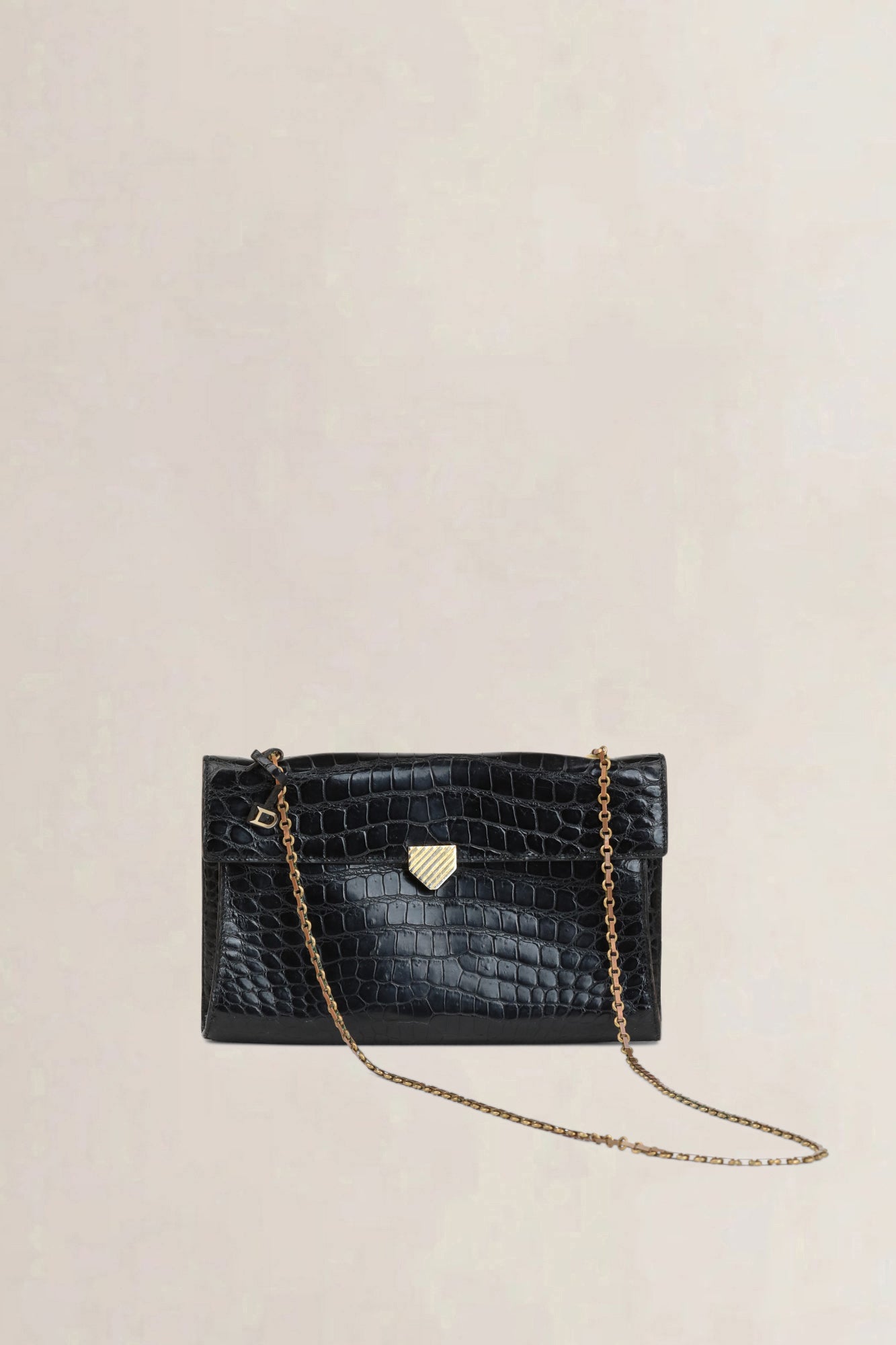 Black Croco Vintage Evening Bag