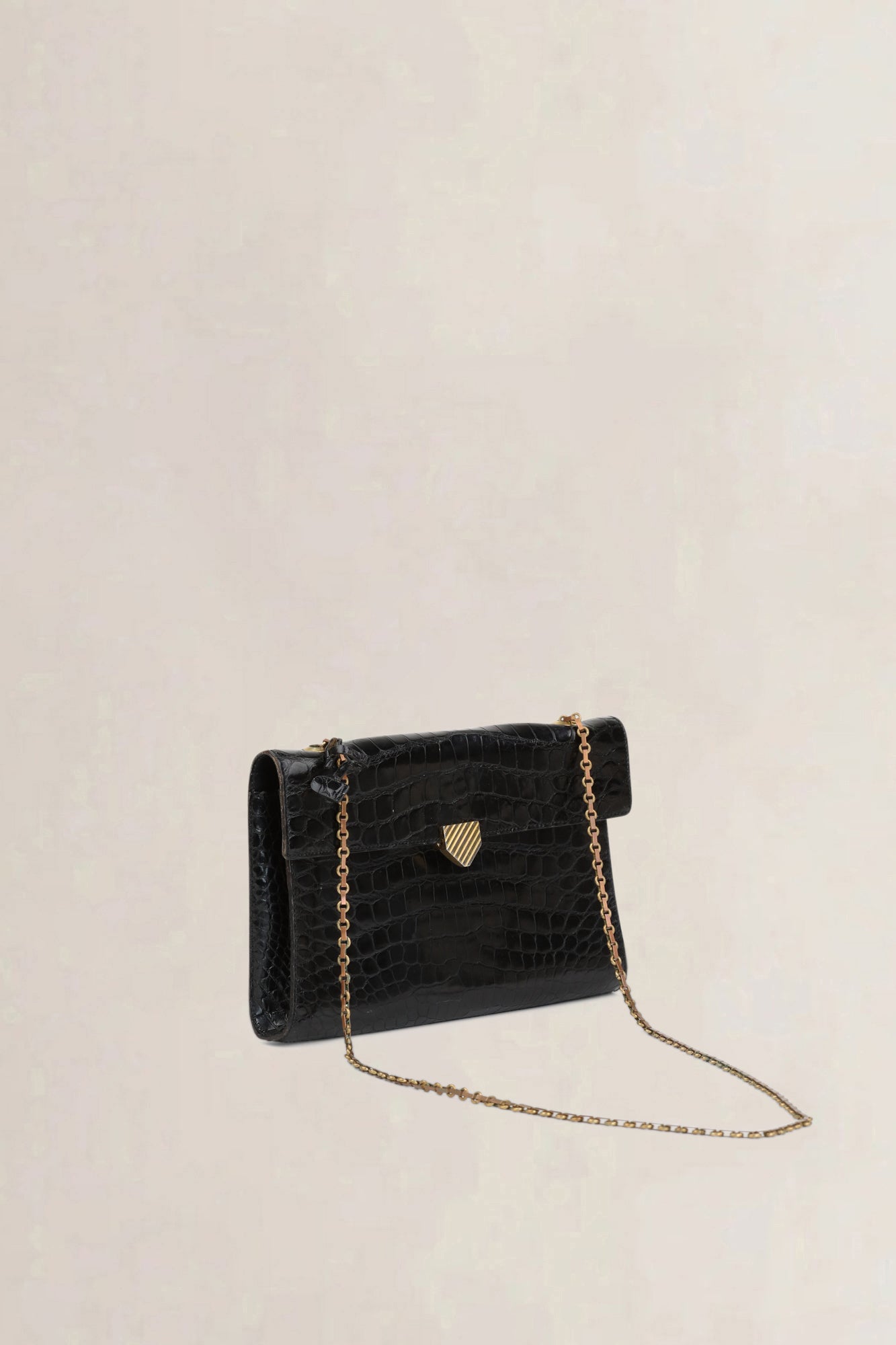 Black Croco Vintage Evening Bag