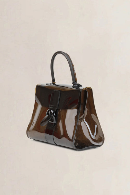 Sac à main en vinyle noir Delvaux Brillant MM
