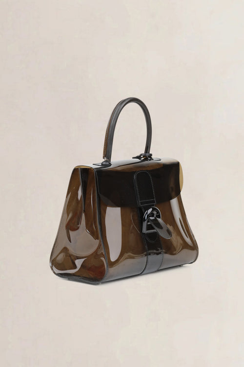 Sac à main en vinyle noir Delvaux Brillant MM