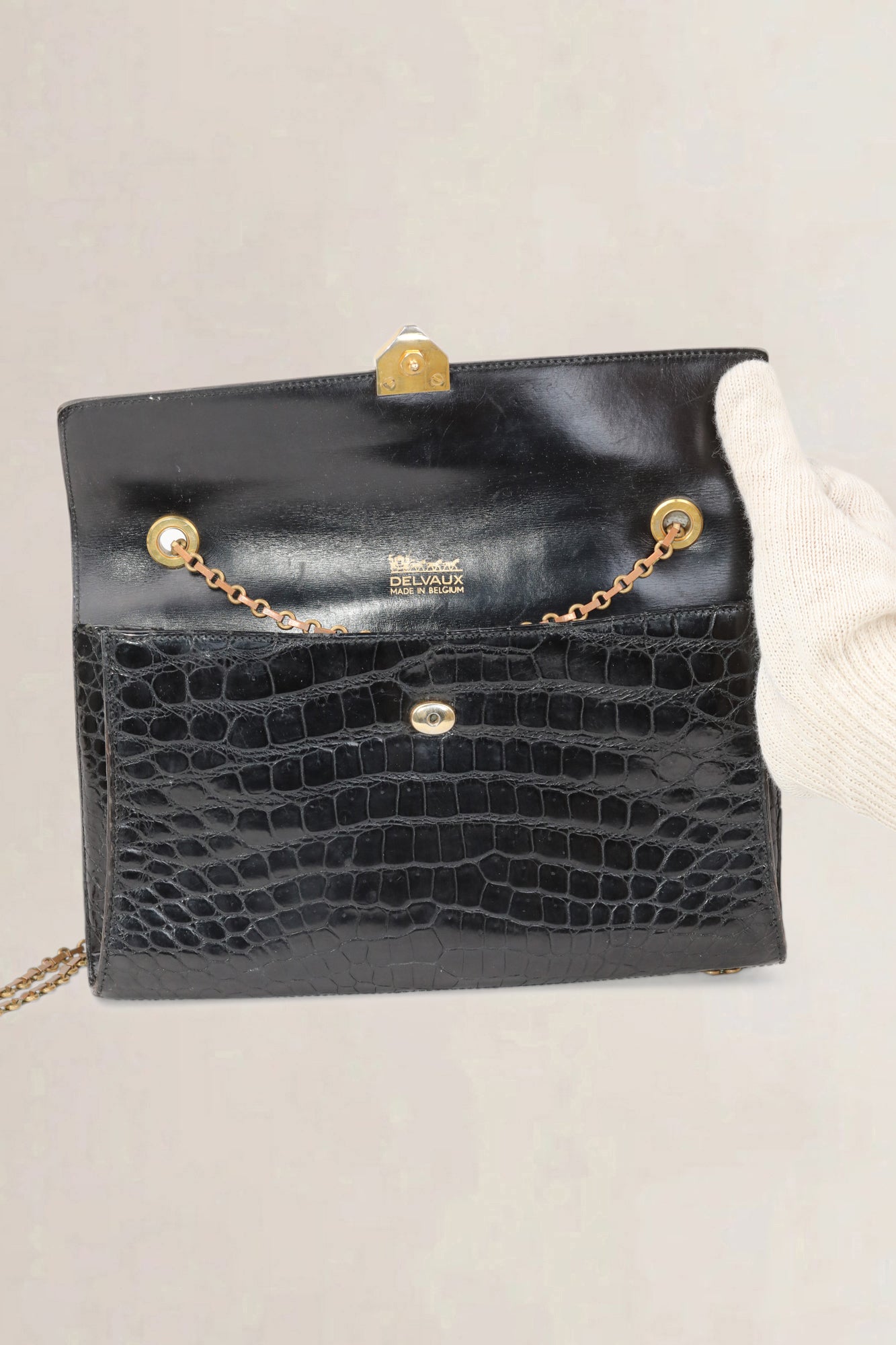 Black Croco Vintage Evening Bag