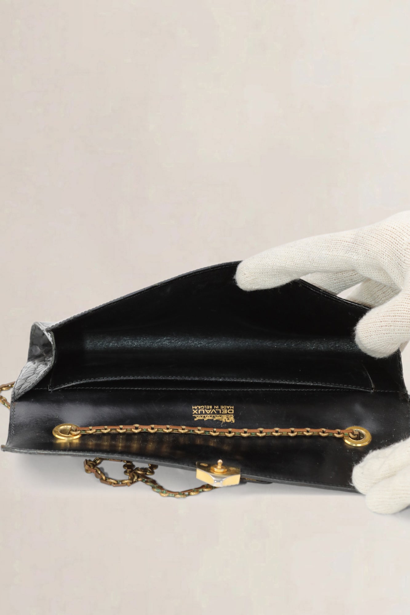 Black Croco Vintage Evening Bag