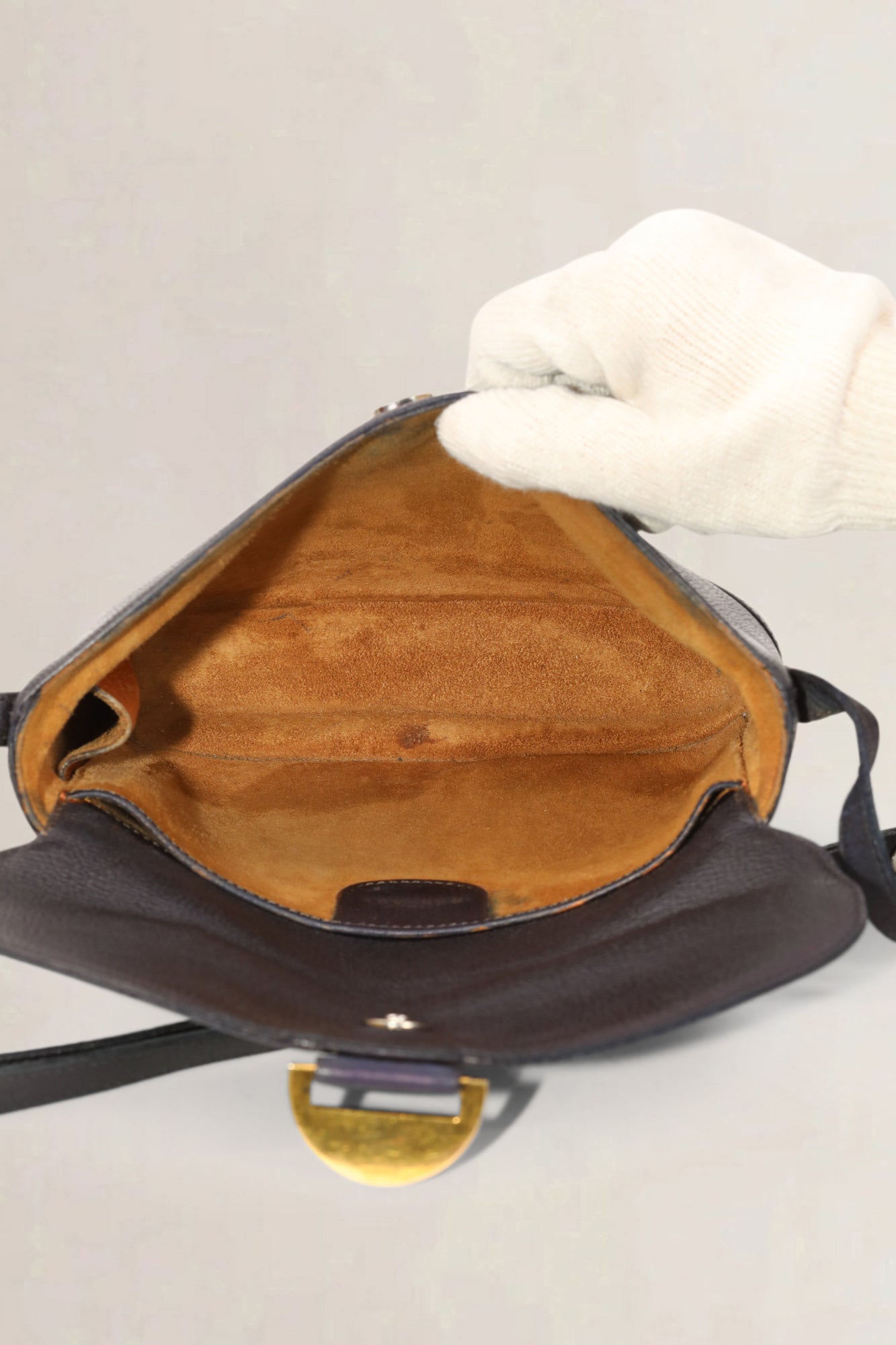 Delvaux marineblauwe schoudertas