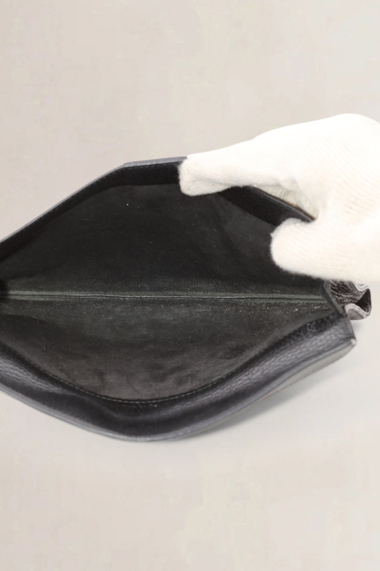 Delvaux Zwarte Gekorrelde Leren Clutch