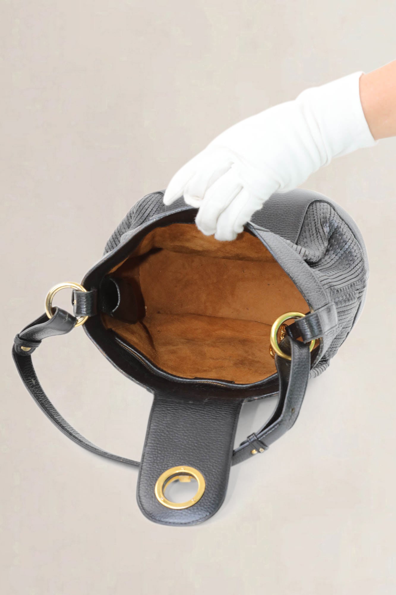 Black Toile De Cuir Shoulder Bag