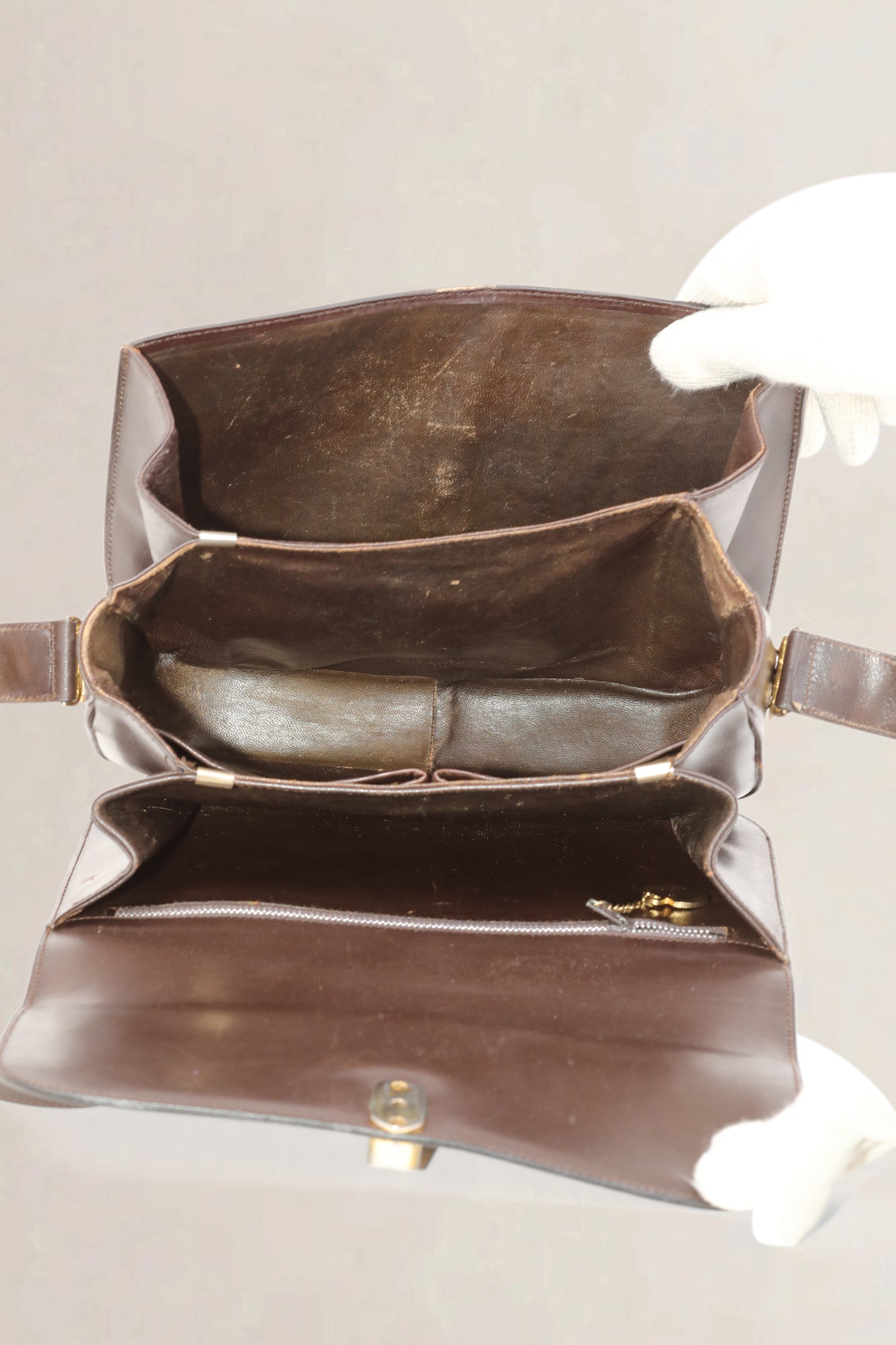 Céline Bruine Vintage Crossbody Tas