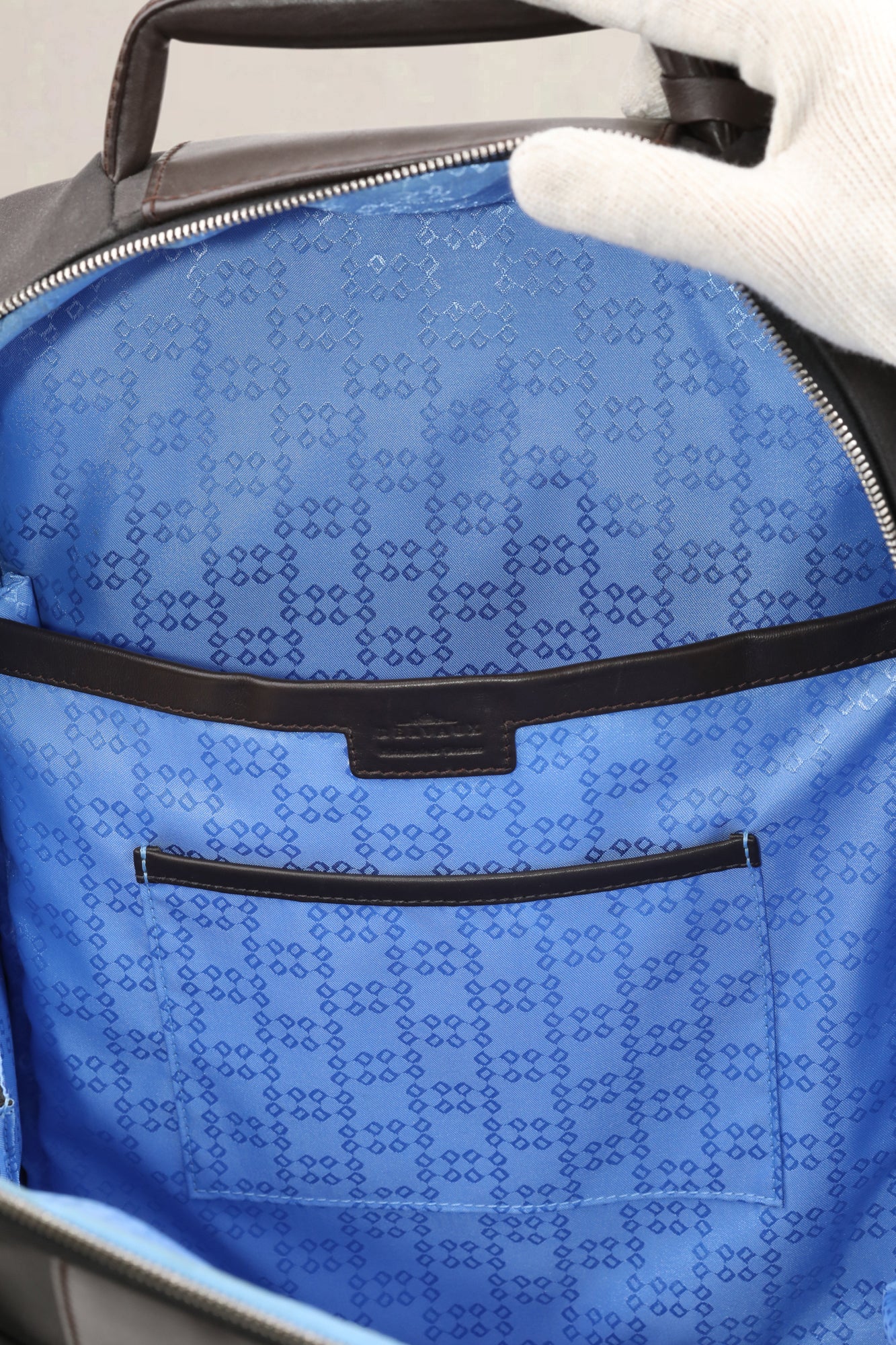 Delvaux Bruine Leren Canvas Airess Rugzak