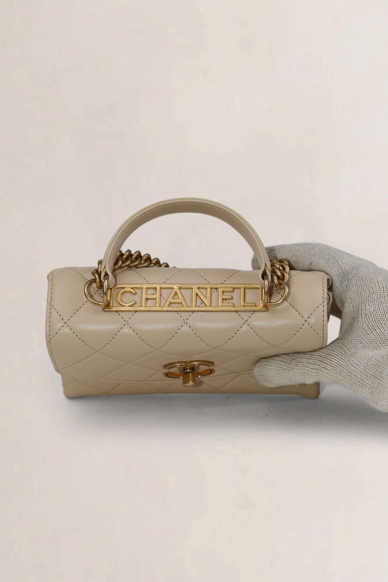 Chanel Beige Quilted Lamskin Trendy CC Crossbody Bag