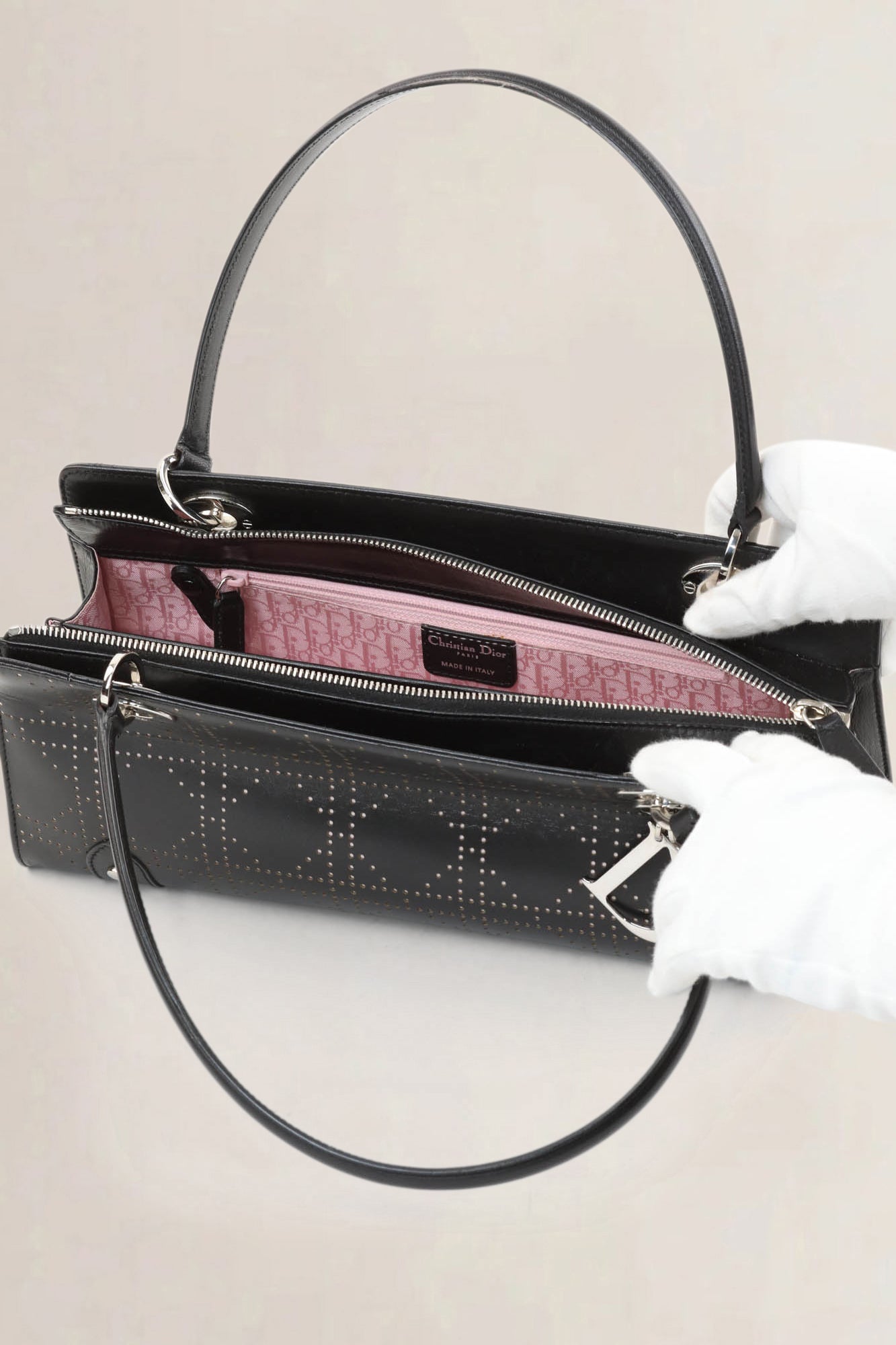 Christian Dior Black Lady D-Joy Shoulder Bag