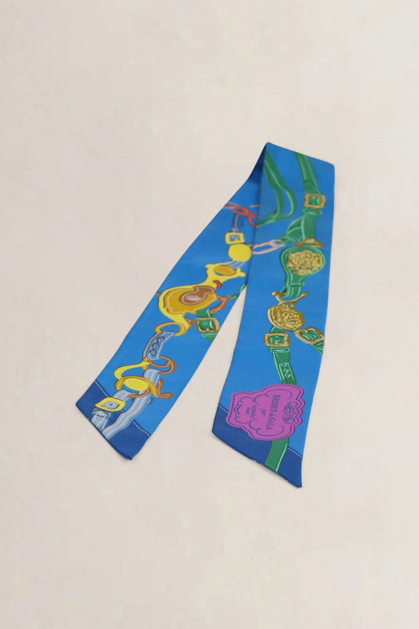 Hermès Multicolor Twilly Silk Brides De Gala Scarf