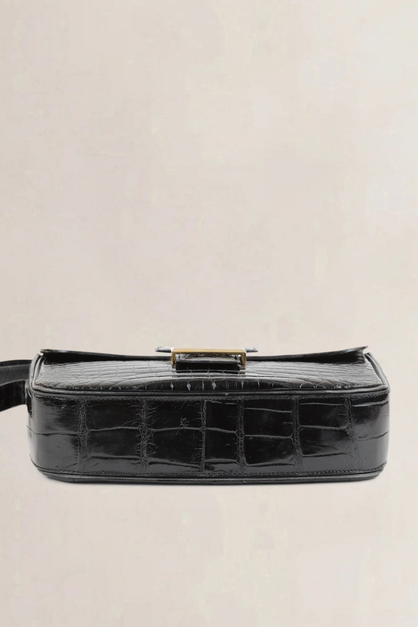 Delvaux Black Croco Shoulder Bag