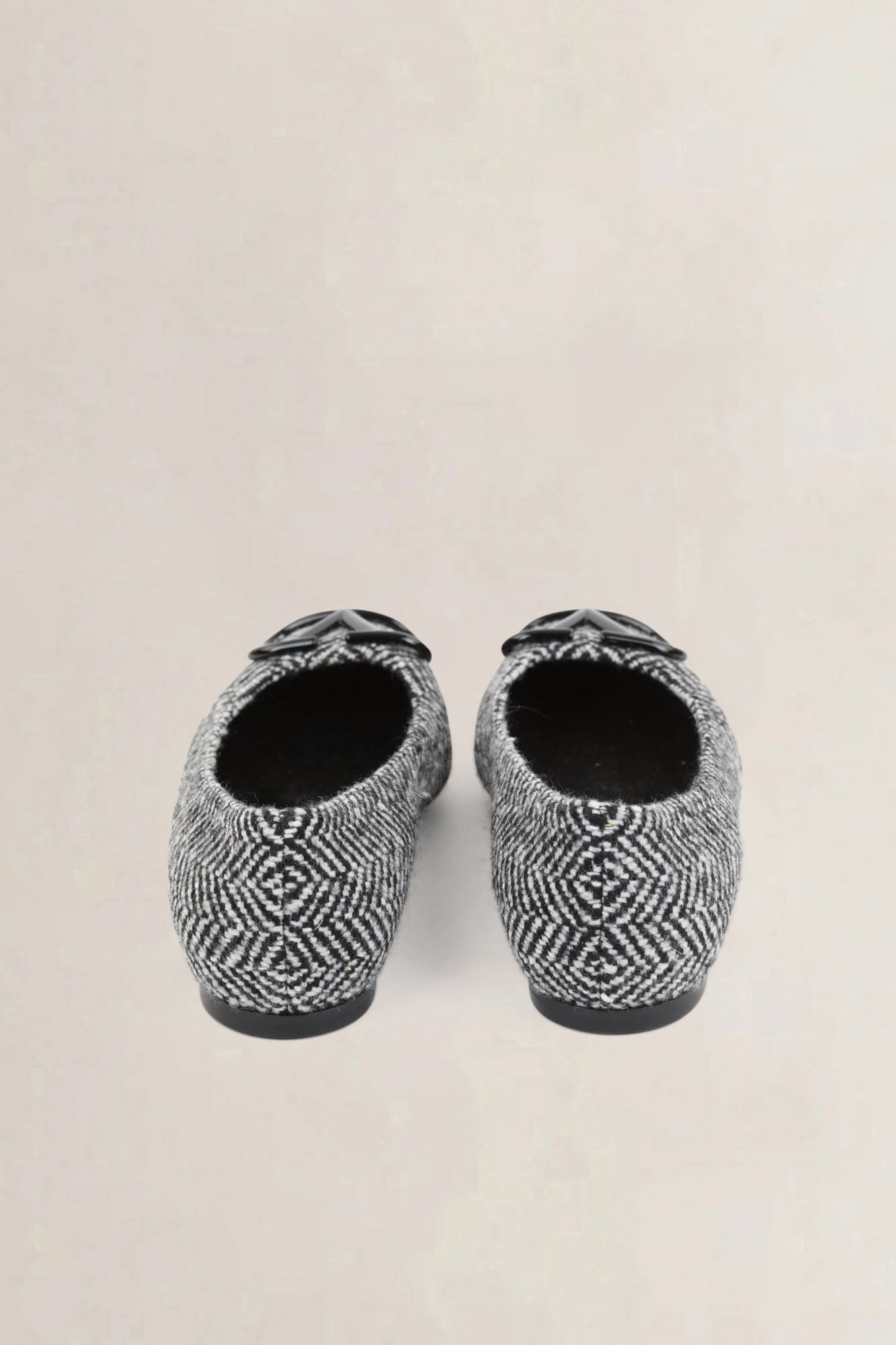 Valentino Black/White Cloth Ballet Flats